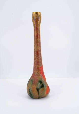 Large long-necked vase with poppy decor - Foto 4