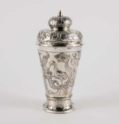 Lidded beaker with rocaille cartouches and birds
