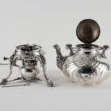 Magnificent teapot with snail decor on rechaud - фото 5