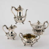 Five piece coffee and tea set with thistle and rose decor - фото 1