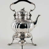 Large teapot with twisted features on rechaud - фото 3