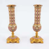Pair of small candlesticks with cloisonné decor - photo 2