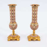 Pair of small candlesticks with cloisonné decor - Foto 3