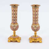 Pair of small candlesticks with cloisonné decor - Foto 4