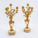 Pair of girandoles in vase shape with roses - photo 1