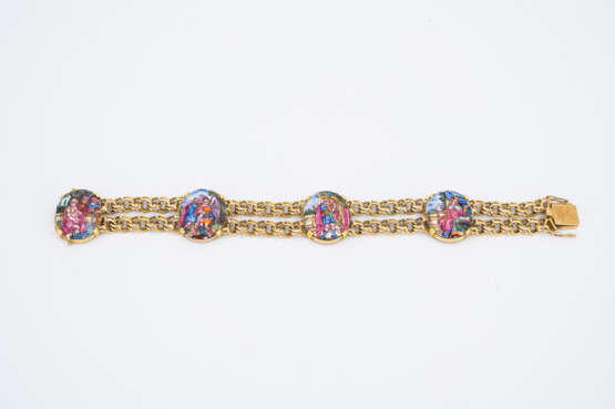 Gold bracelet with painted plaques - photo 2