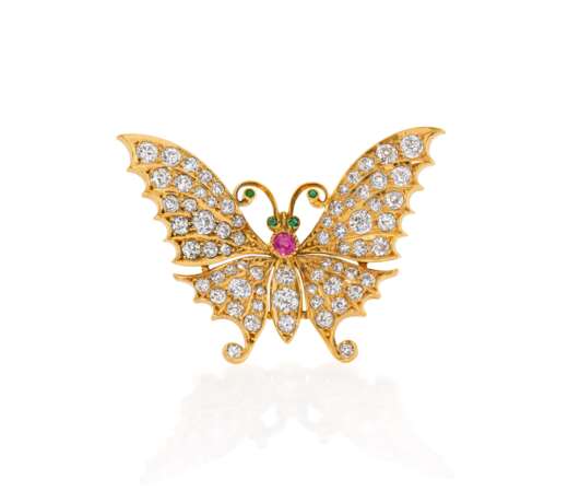 Butterfly Diamond Brooch - фото 1