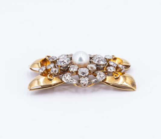 Pearl Diamond Brooch - фото 2