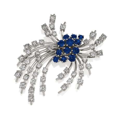 Sapphire Diamond Brooch - Foto 1