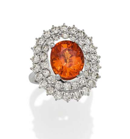 Mandarin Garnet Diamond Ring - Foto 1