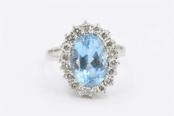 Aquamarine Diamond Ring - фото 2