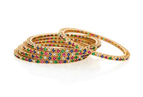 5 Gemstone Diamond Bangles - photo 1