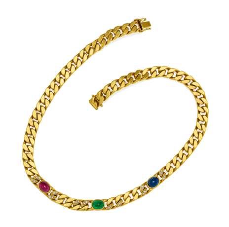 Gemstone Diamond Curb Chain Necklace - photo 1