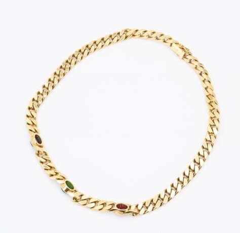 Gemstone Diamond Curb Chain Necklace - фото 2