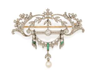 Historic Emerald Diamond Brooch