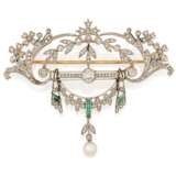 Historic Emerald Diamond Brooch - photo 1