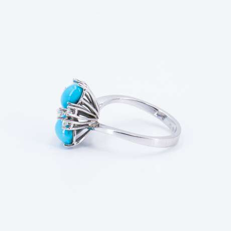 Turquoise Brilliant-Cut Diamond Set: Bracelet, Ring and Earrings - photo 5