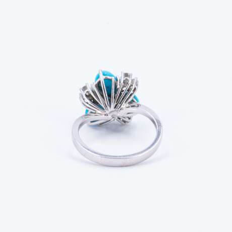 Turquoise Brilliant-Cut Diamond Set: Bracelet, Ring and Earrings - photo 6
