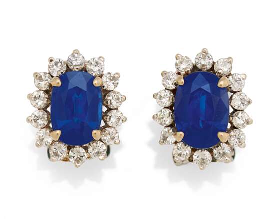 Sapphire Diamond Ear Studs/Clips - фото 1