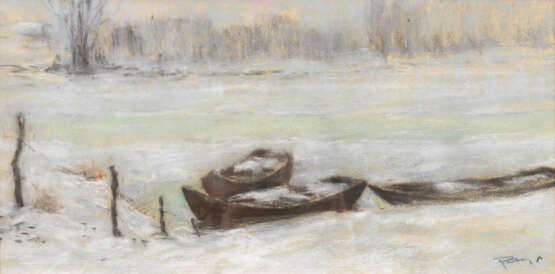 BAUR, Alwin: Fischerboote im Winter. - photo 1