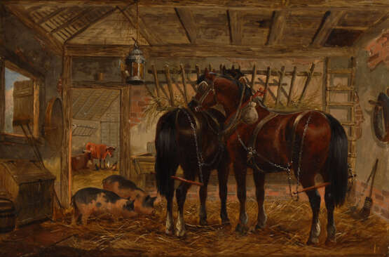 DUNINGTON, AlberTiefe: Pferde und Schweine im Stall. - photo 1