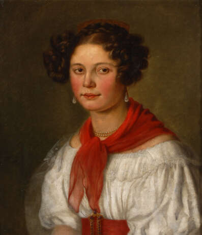 HEINEL, Johann Philipp: Bildnis einer jungen Frau. - photo 1