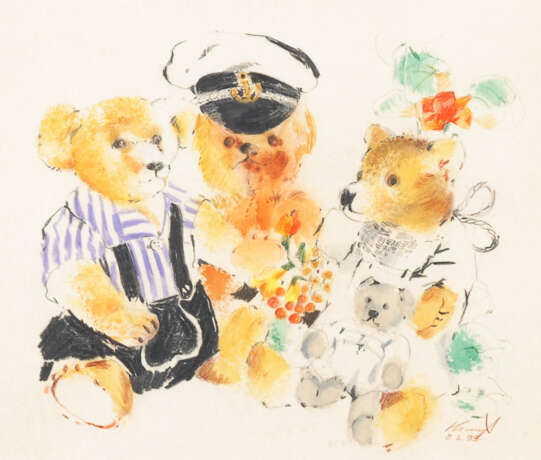 KRAUSS, GerDurchmesser: Stillleben mit Teddybären. - Foto 1