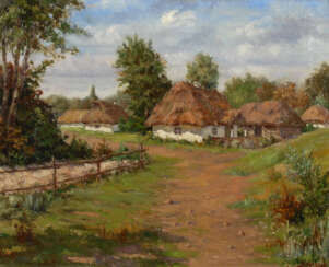 Russischer Maler: Russisches Dorf.