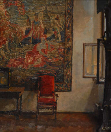VETTER, Charles: Interieur mit rotem Stuhl. - photo 1