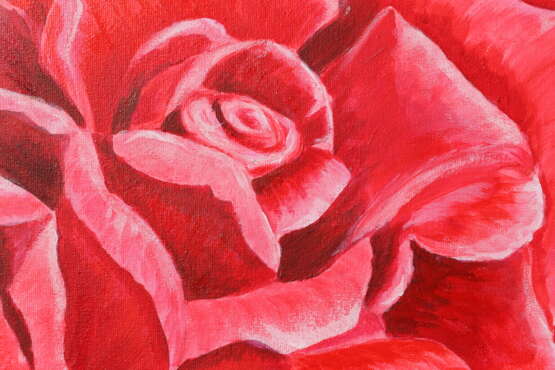 “Red rose - the emblem of love” Canvas Acrylic paint Realist Still life 2018 - photo 2