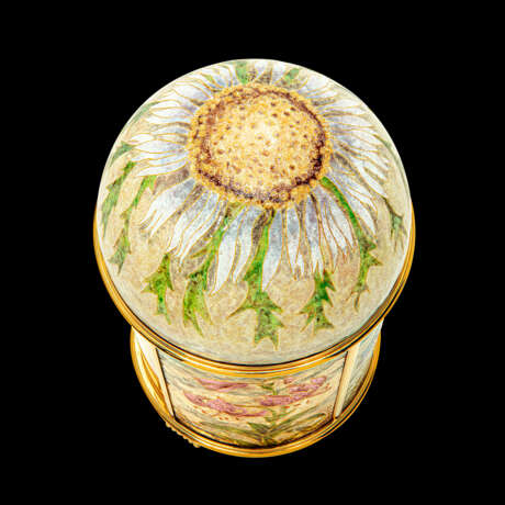 PATEK PHILIPPE. A UNIQUE AND STUNNING GILT BRASS DOME TABLE CLOCK WITH CLOISONN&#201; ENAMEL DEPICTING MOUNTAIN FLOWERS - photo 7