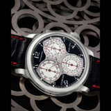 F.P. JOURNE. A RARE PLATINUM CHRONOGRAPH WRISTWATCH WITH 100TH OF A SECOND, 20TH SECONDS AND 10 MINUTE REGISTERS - фото 1