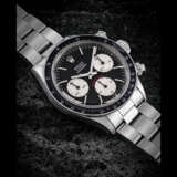 ROLEX. A STAINLESS STEEL CHRONOGRAPH WRISTWATCH WITH BRACELET - фото 1