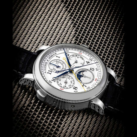 A. LANGE & S&#214;HNE. A PLATINUM PERPETUAL CALENDAR SPLIT SECONDS CHRONOGRAPH WRISTWATCH WITH MOON PHASES, POWER RESERVE AND LEAP YEAR INDICATION - фото 1
