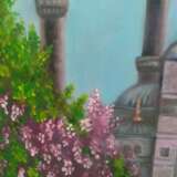 Голубая мечеть весной Масло на холсте на подрамнике Ölfarbe Импресионизм Stadtlandschaft Türkei 2022 - Foto 3