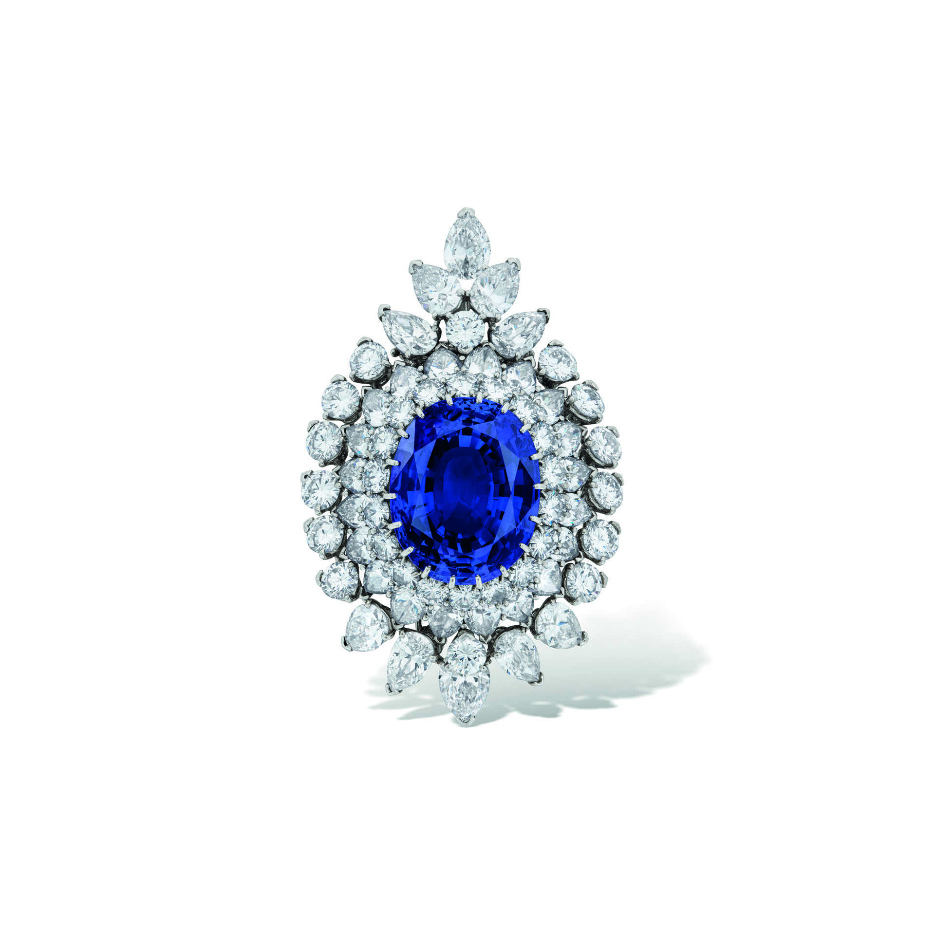 VAN CLEEF &amp; ARPELS SAPPHIRE AND DIAMOND BROOCH