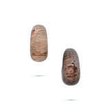JAR PETRIFIED PALM WOOD AND DIAMOND EARRINGS - photo 1