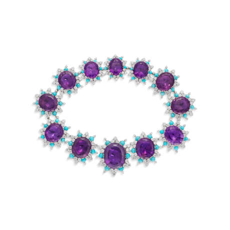 IMPRESSIVE CARTIER AMETHYST, TURQUOISE AND DIAMOND NECKLACE - Foto 1
