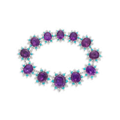 IMPRESSIVE CARTIER AMETHYST, TURQUOISE AND DIAMOND NECKLACE