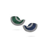 JAR SAPPHIRE, EMERALD AND DIAMOND `FAN` EARRINGS - Foto 1