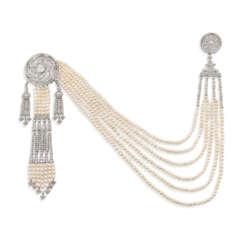 CARTIER BELLE EPOQUE NATURAL PEARL AND DIAMOND &#201;CHARPE
