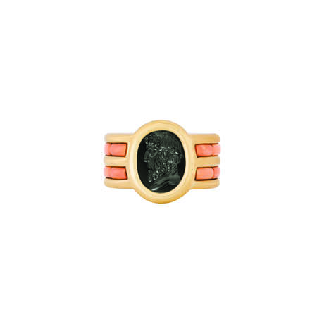 JAR ONYX AND CORAL RING - фото 1