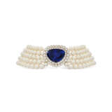 HARRY WINSTON SAPPHIRE, CULTURED PEARL AND DIAMOND NECKLACE - фото 1