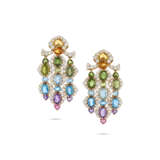 MARINA B MULTI-GEM AND DIAMOND `SHIRINE` EARRINGS - photo 1