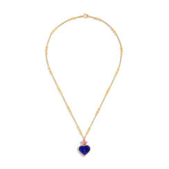 SAPPHIRE AND COLOURED DIAMOND PENDENT NECKLACE
