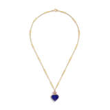 SAPPHIRE AND COLOURED DIAMOND PENDENT NECKLACE - Foto 1