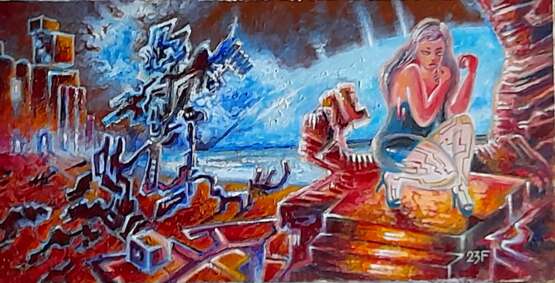 Ландшафт V. Leinwand auf Karton Acryl und Öl Fantastischer Realismus фантазийная композиция Russland 2023 - Foto 1