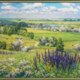 Родные просторы Холст на подрамнике Масляные краски Реализм Сельский пейзаж Украина 2022 г. - фото 2