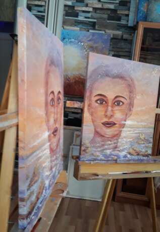 Летняя жара Canvas on the subframe Acrylic Expressionism Portrait минск 2023 - photo 3