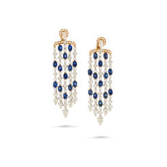 BULGARI SAPPHIRE AND DIAMOND EARRINGS